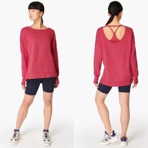 Sweaty Betty women’s pink oversized After Class terry sweatshirt size small